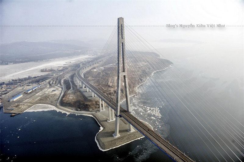 Cầu Russky được xây dựng nhằm phục vụ cho việc tổ chức Diễn Đàn Kinh Tế Châu Á-Thái Bình Dương APEC được diễn ra vào tháng 09/2012. Ngay sau khi địa điểm tổ chức của APEC được công bố, chính phủ Nga đã đầu tư hàng tỉ Rub để cải tạo hệ thống đường bộ và đường sắt.