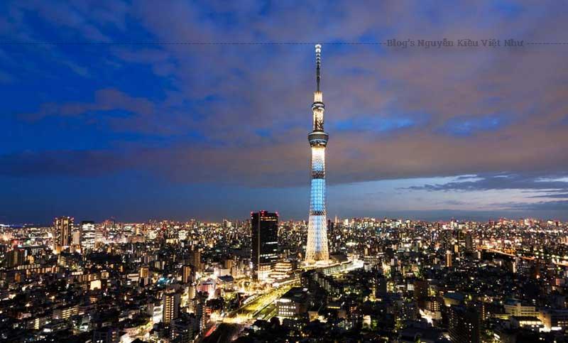 Tháp Tokyo skytree được chia thành bốn tầng.