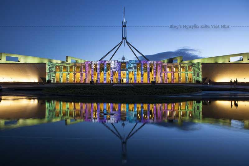 Tòa nhà Quốc hội của Úc là một công trình nổi bật tại thủ đô Canberra.